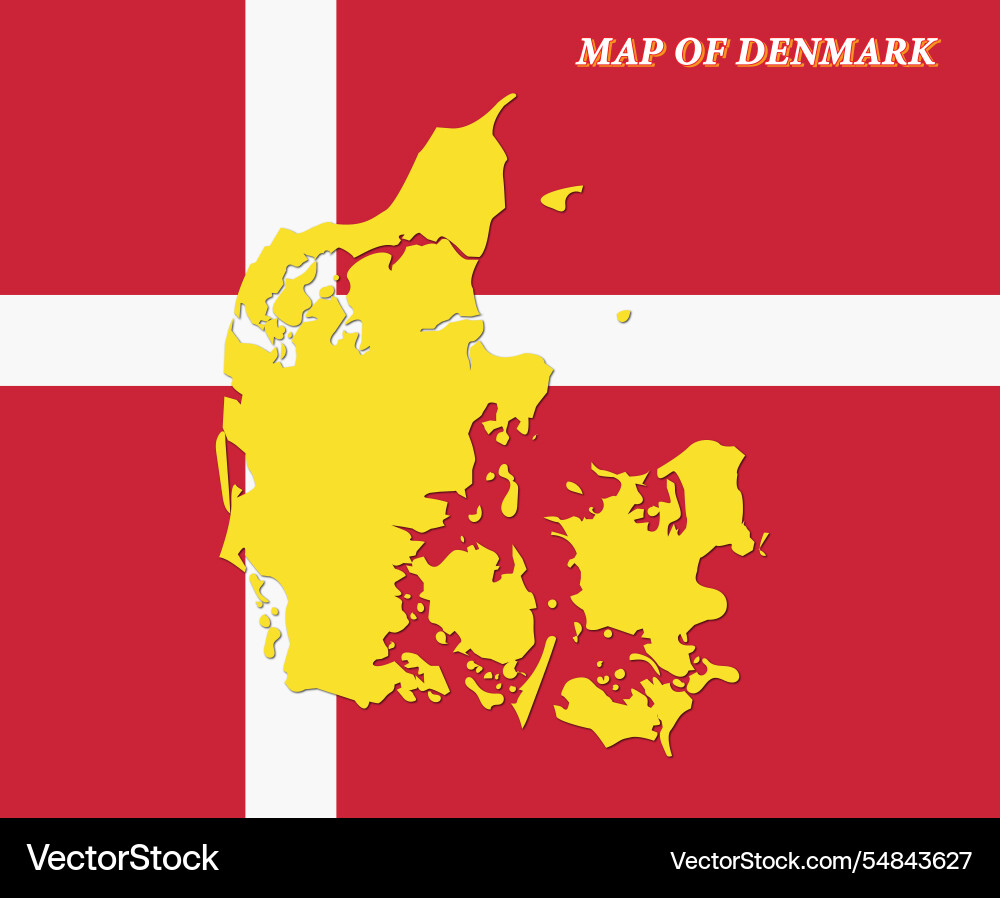 Map of denmark with flag background Map of denmark with flag background vector image