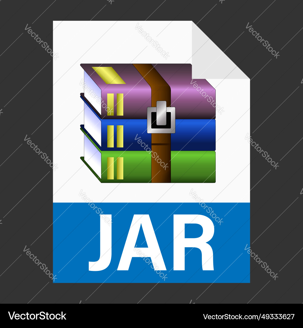 Modern flat design of jar archive file icon Modern flat design of jar archive file icon vector image