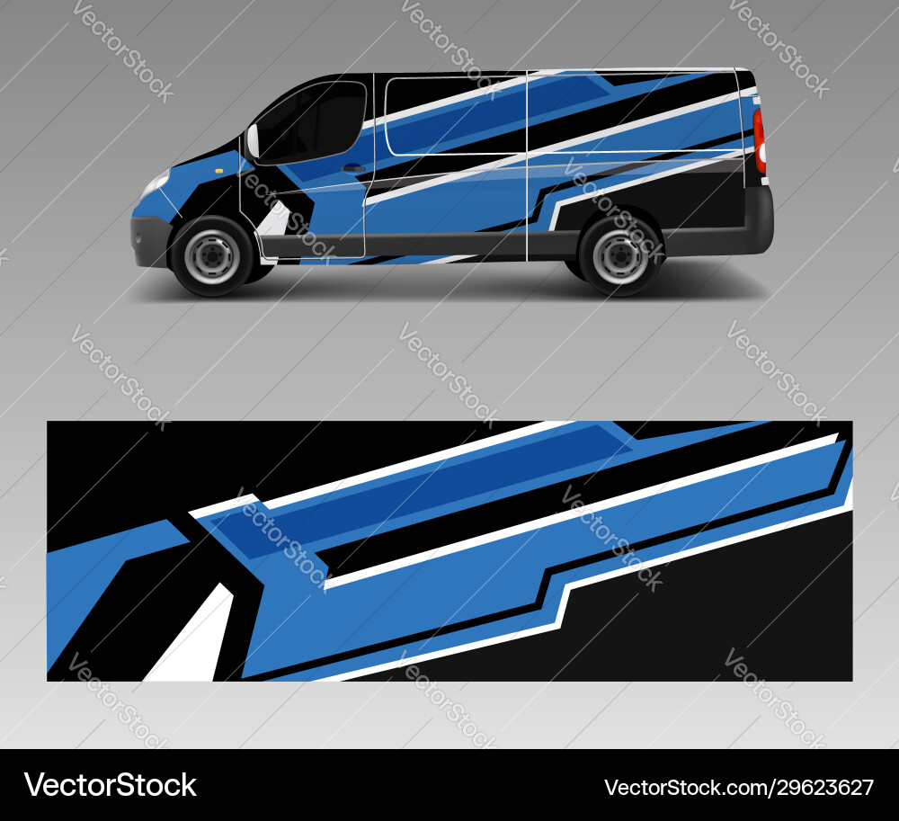 Modern Van Stripe Graphics Vector Image
