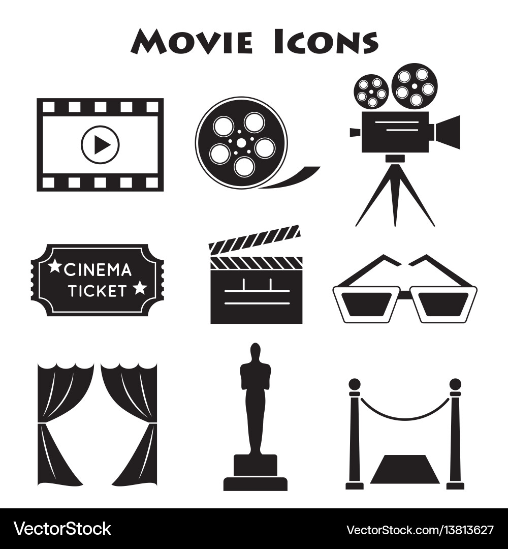 Movie Icon Set Vector Image