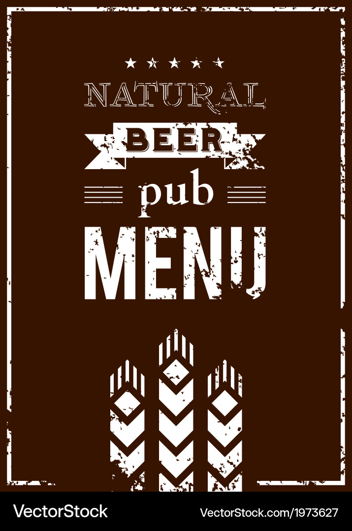 Rustic Beer Menu - Pub Style vector image