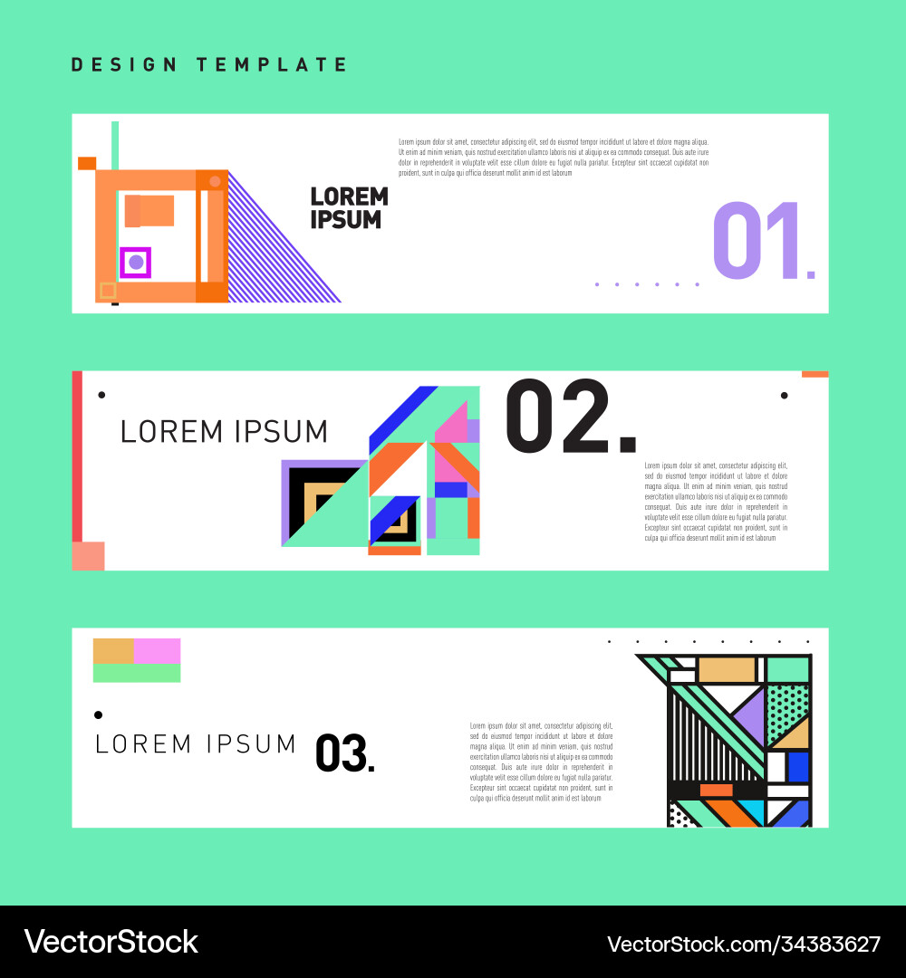 Set abstract banner web design template retro Set abstract banner web design template retro Vector Image