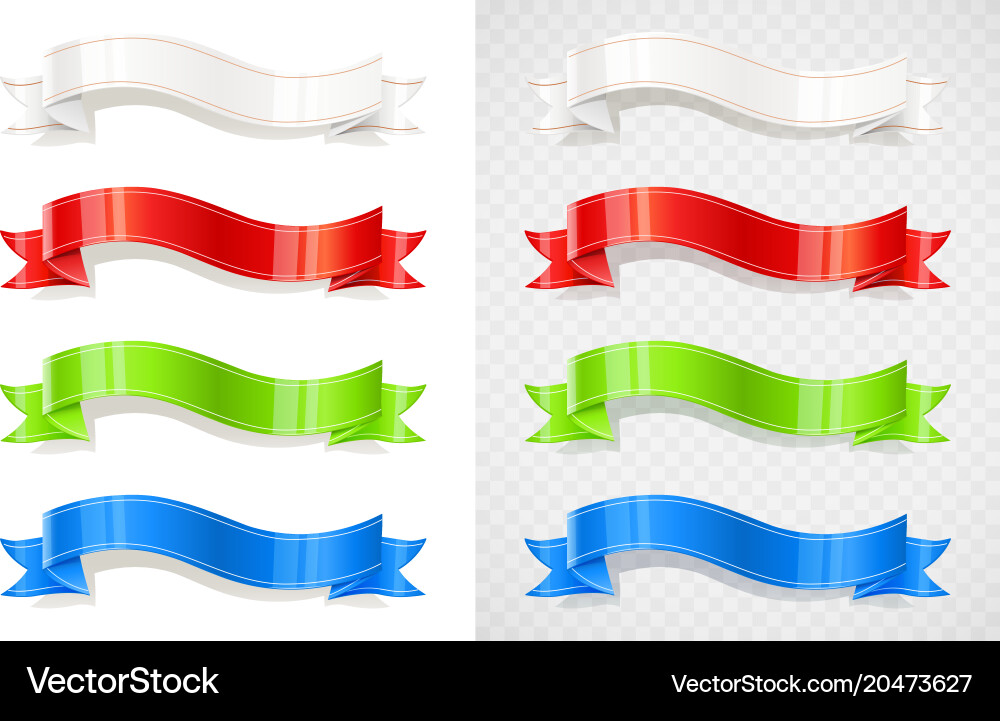 Set of colour ribbon vector image
