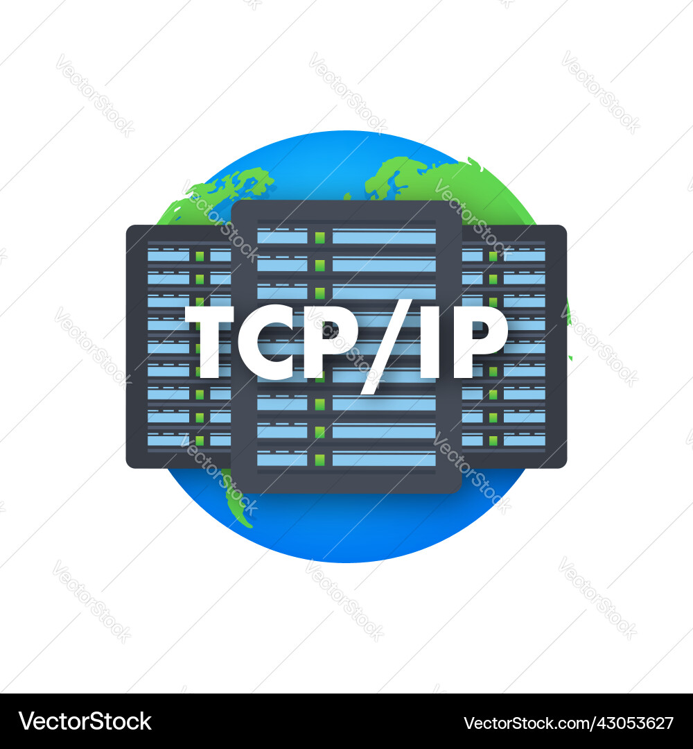 Tcp ip - transmission control protocol internet Tcp ip - transmission control protocol internet vector image