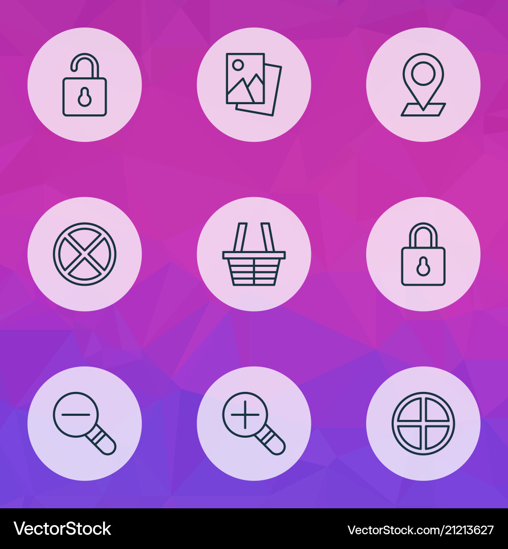 Web icons set with cancel check in close padlock Web icons set with cancel check in close padlock vector image
