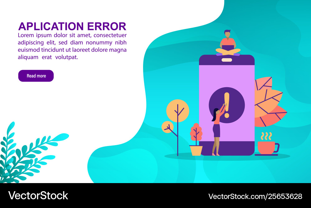 Application error concept with character template Application error concept with character template vector image