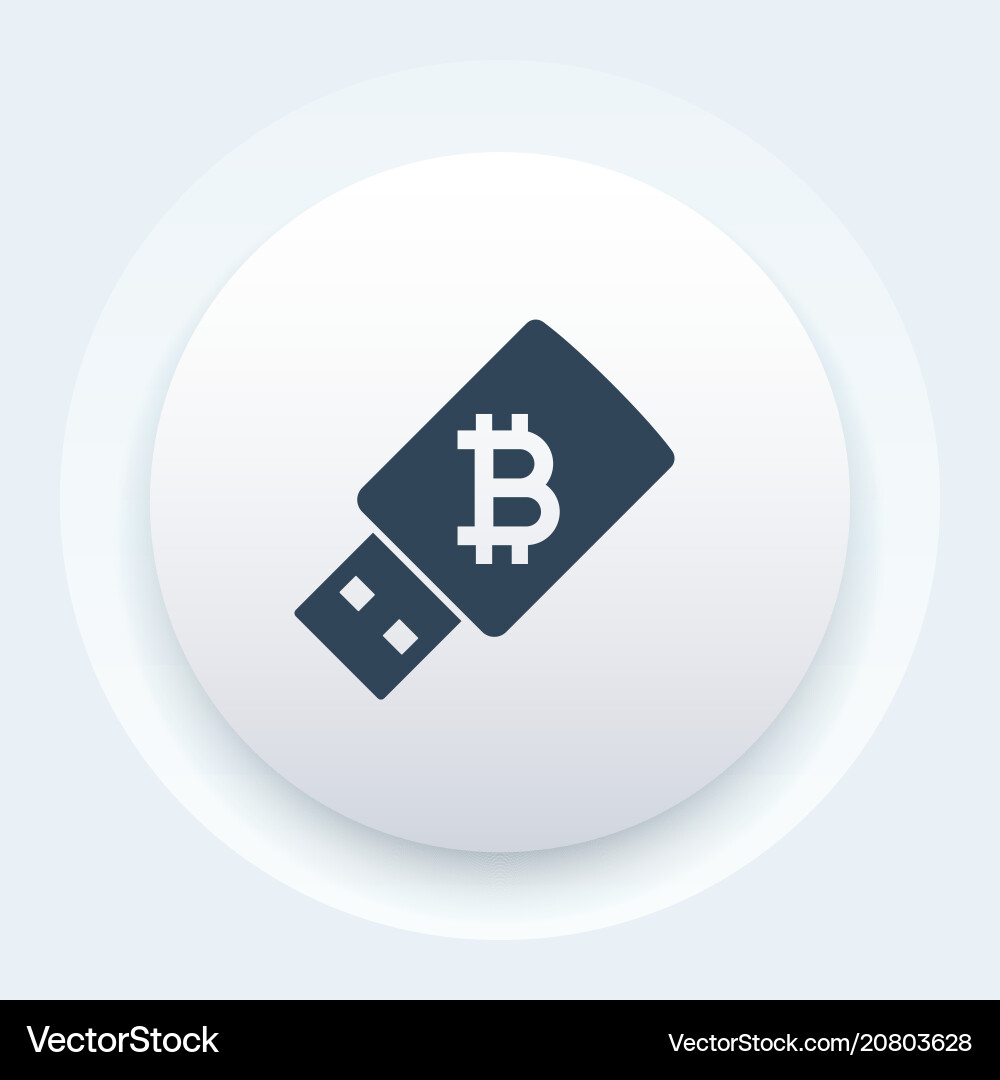 Bitcoin USB Wallet Icon – Royalty-Free Vector | VectorStock