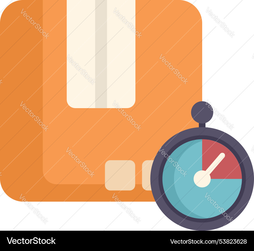 Cardboard box with chronometer displaying express Cardboard box with chronometer displaying express vector image