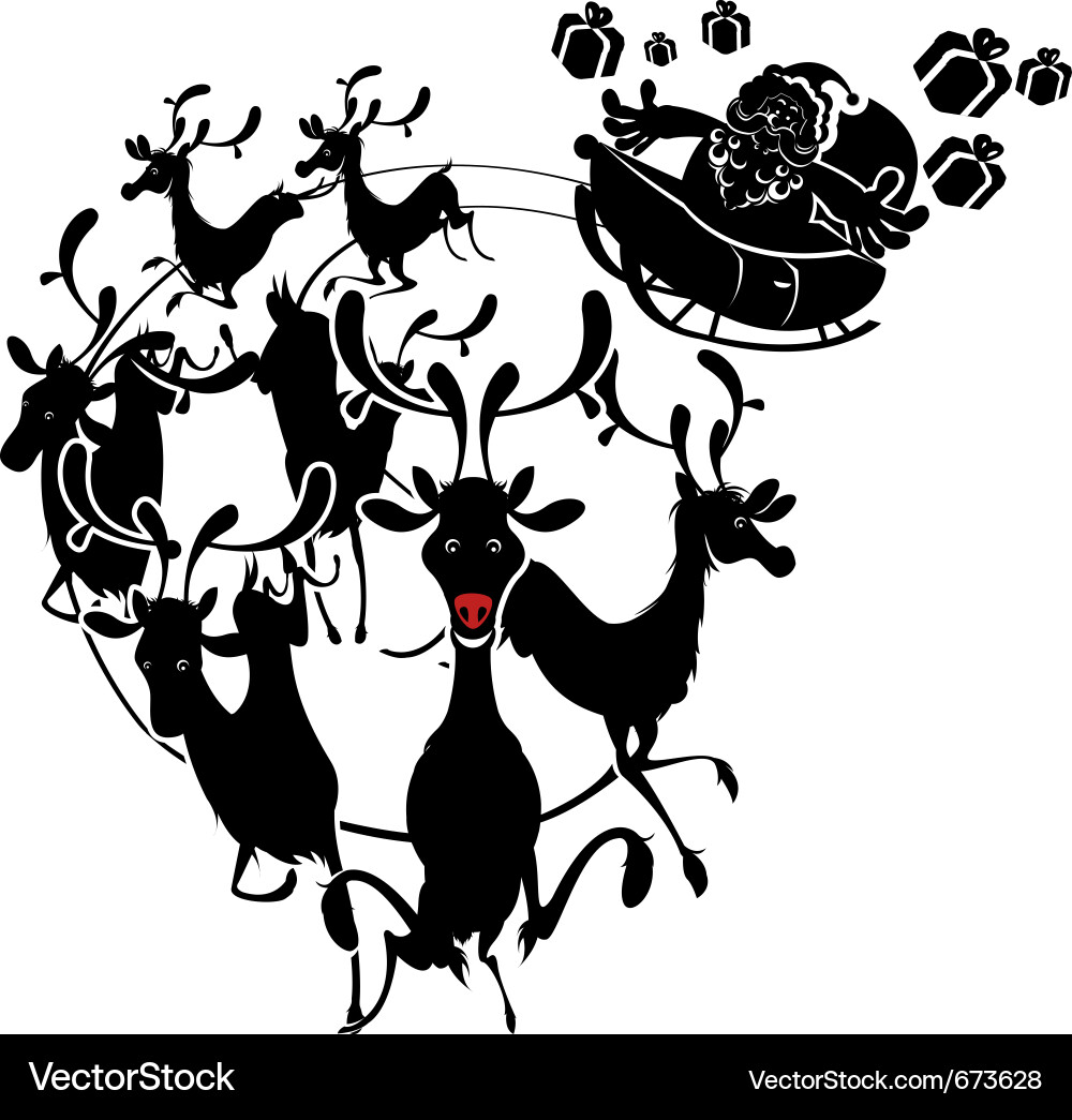 Christmas Reindeer Silhouette Vector Image