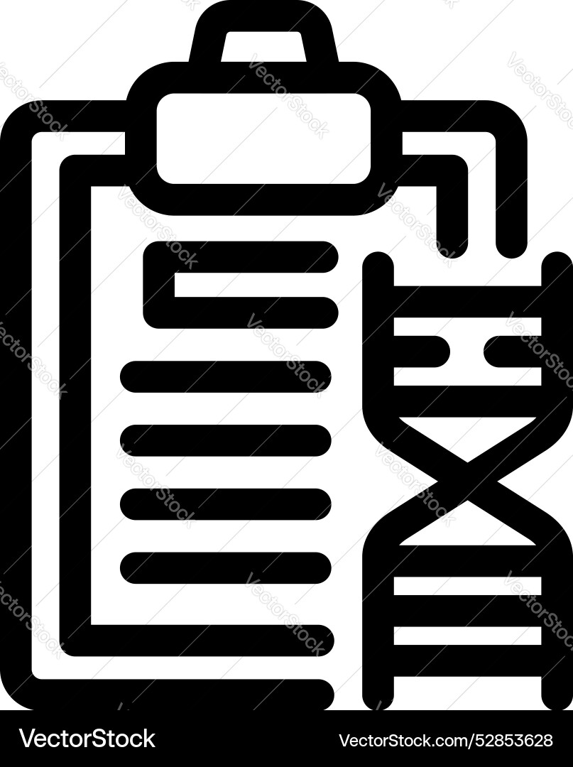 Clipboard connected to dna helix representing Clipboard connected to dna helix representing vector image