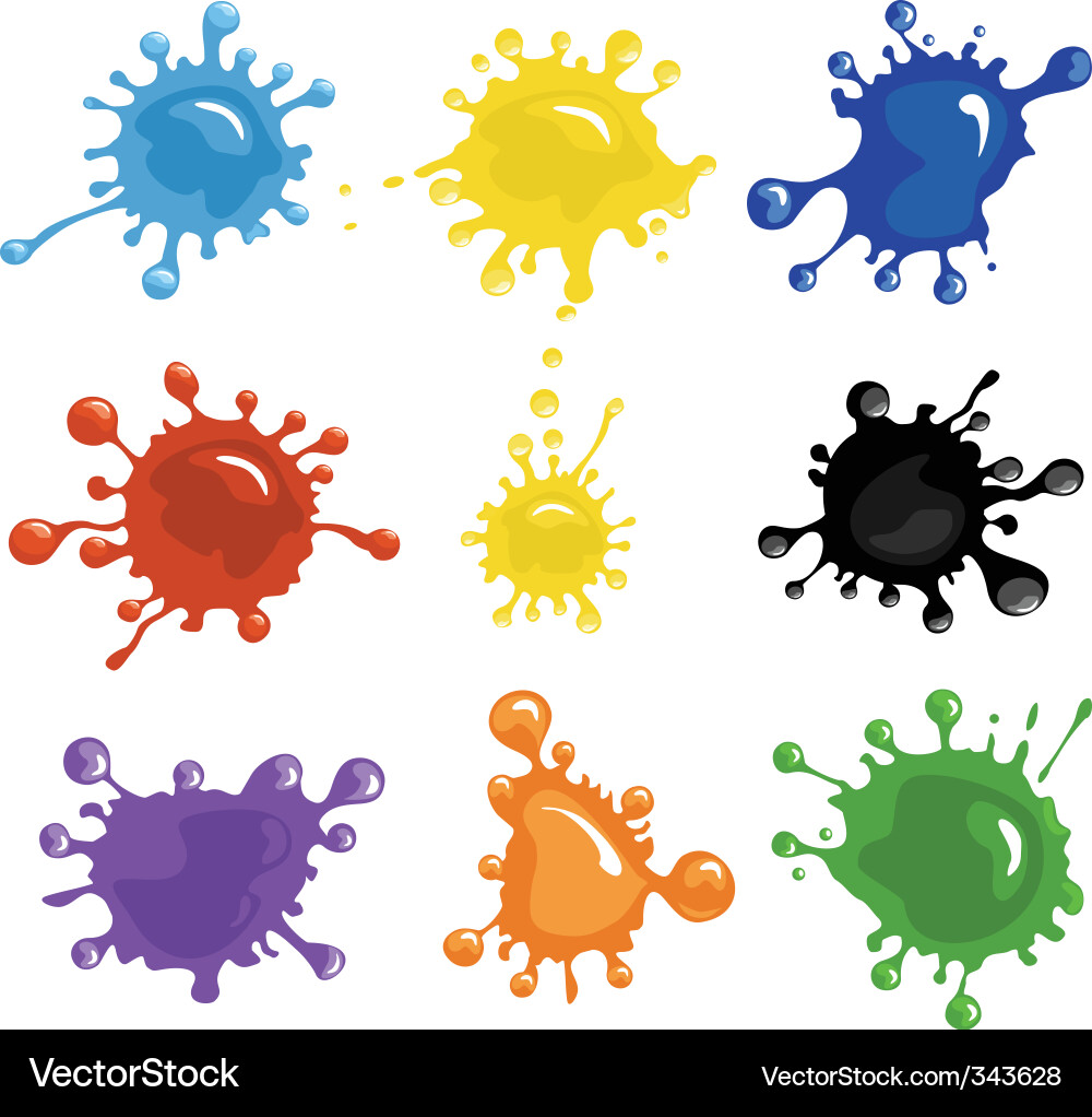 Colorful Paint Splatters vector image