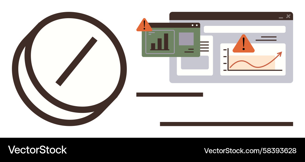 Data Security Risk Alert Vector Image