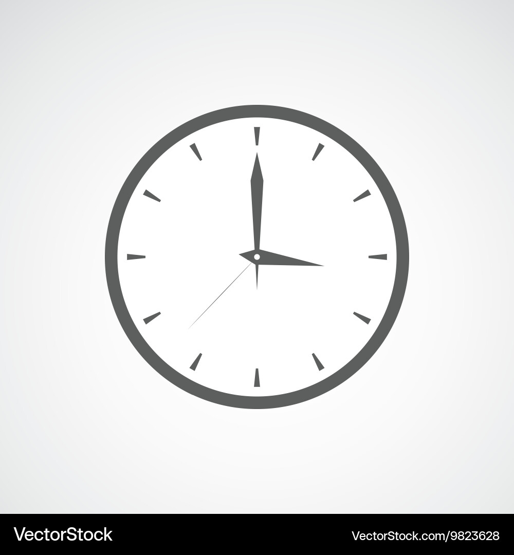 Grey clock icon Royalty Free Vector Image - VectorStock