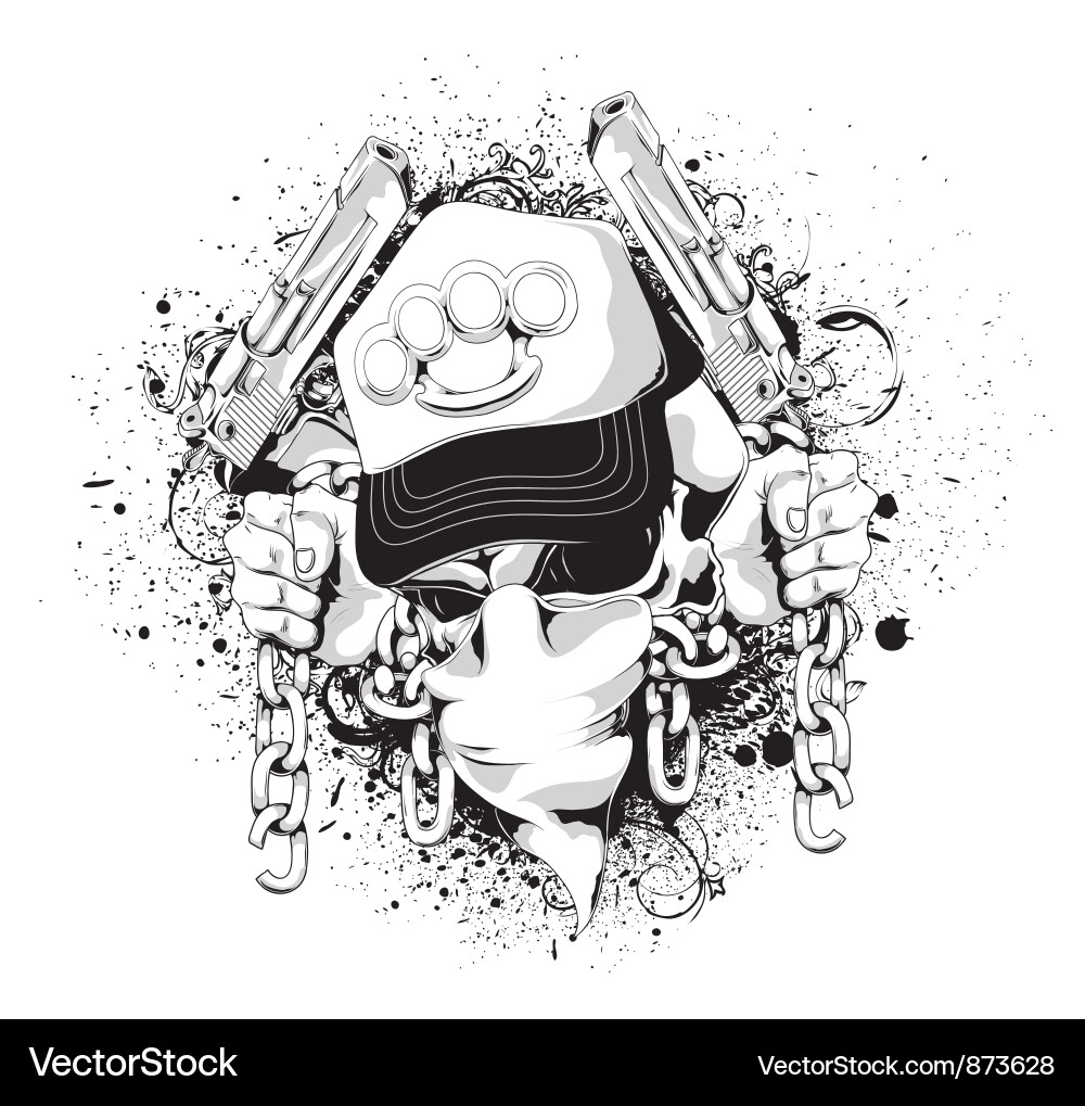 Grunge Skull T-Shirt vector image
