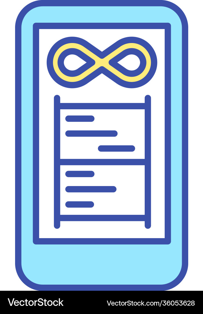 Infinite feed scrolling rgb color icon vector image