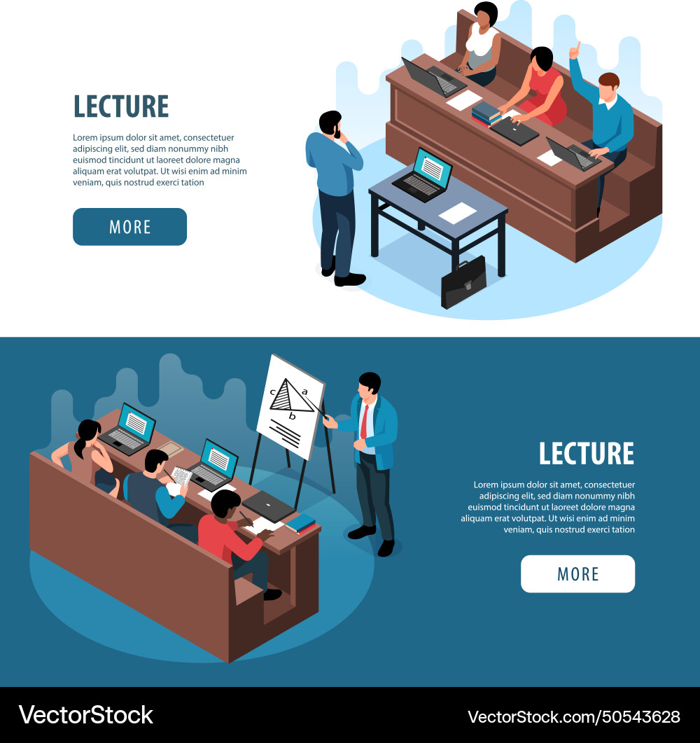 Lecture horizontal banners set Vector Image
