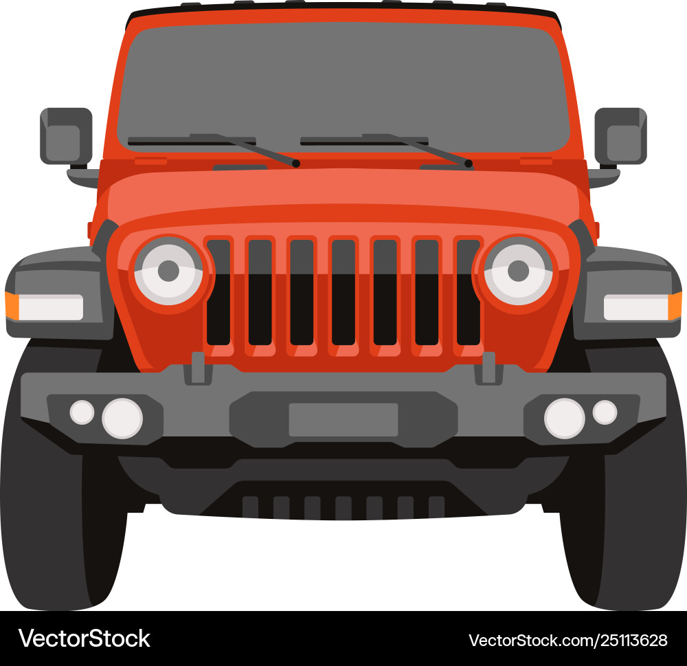 Off-road vehicle jeep front Off-road vehicle jeep front vector image