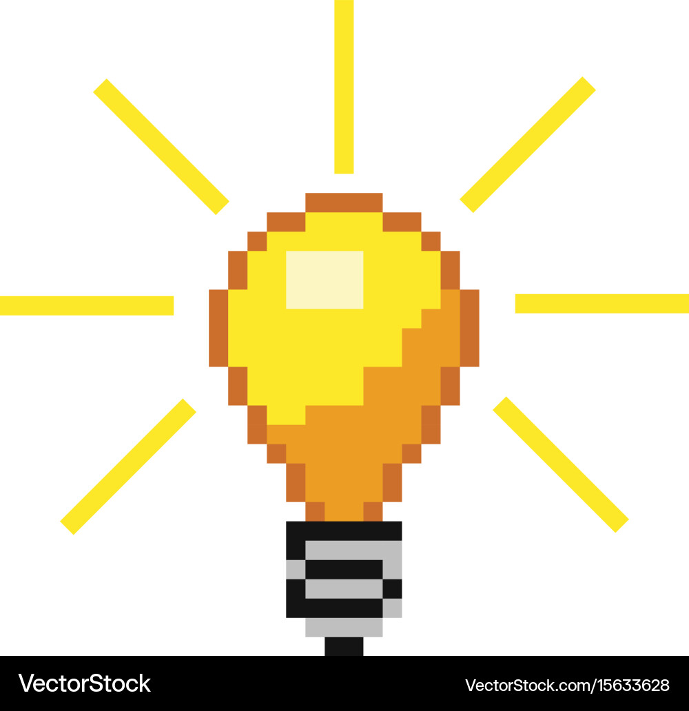 Pixel light bulb (15633628) – Royalty-Free Vektor | VectorStock, image size:1000x1032
