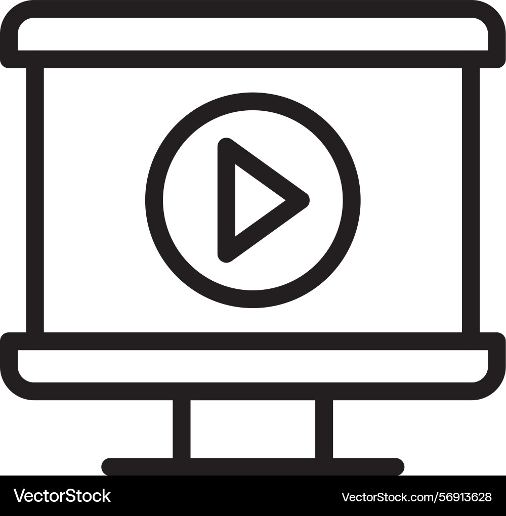 Presentation screen linear style icon design vector image