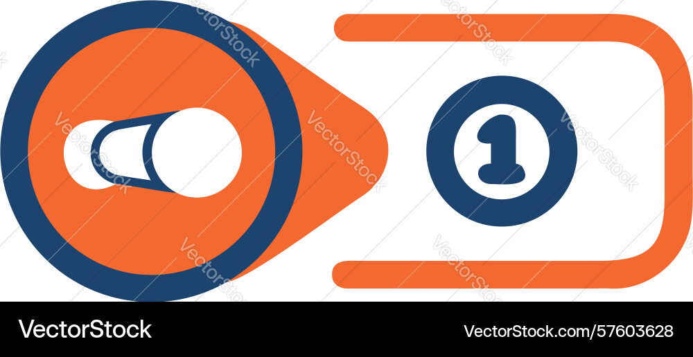 Progress bar or slider with value 1 design vector image