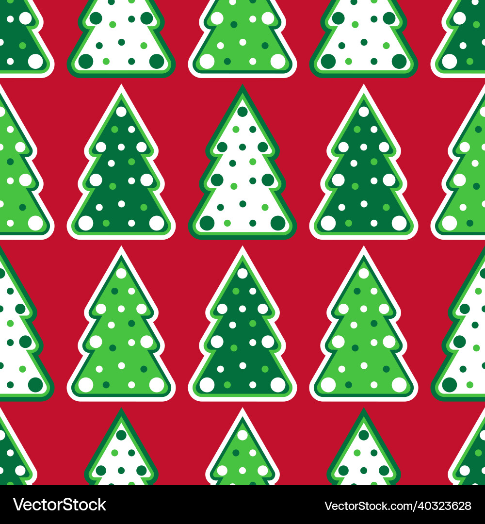 Seamless pattern with christmas trees colorful Seamless pattern with christmas trees colorful vector image