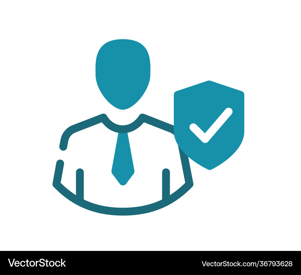 Shield secure profile single isolated icon Shield secure profile single isolated icon Vector Image