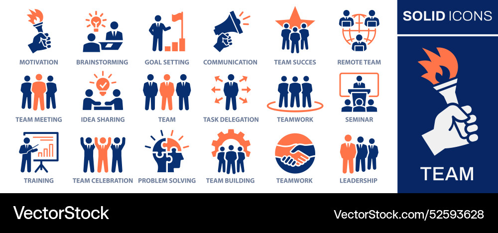 Teamwork & Collaboration Icons Vector Image