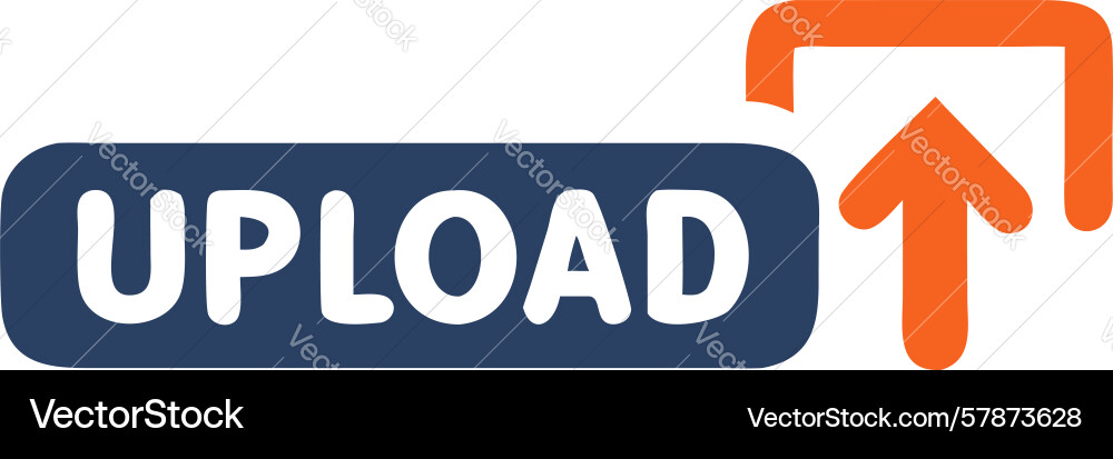 Upload button icon for digital file transfer vector image