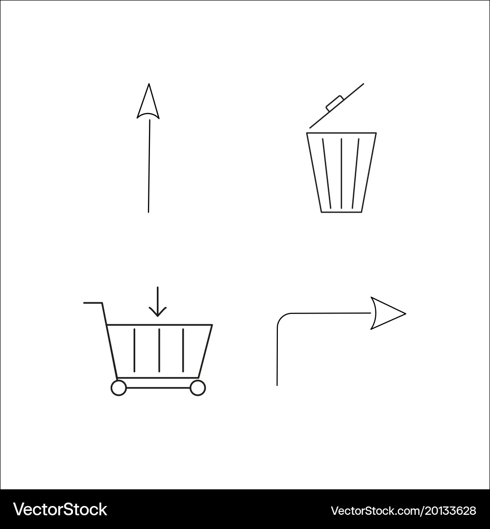 Web simple linear icon setsimple outline icons vector image