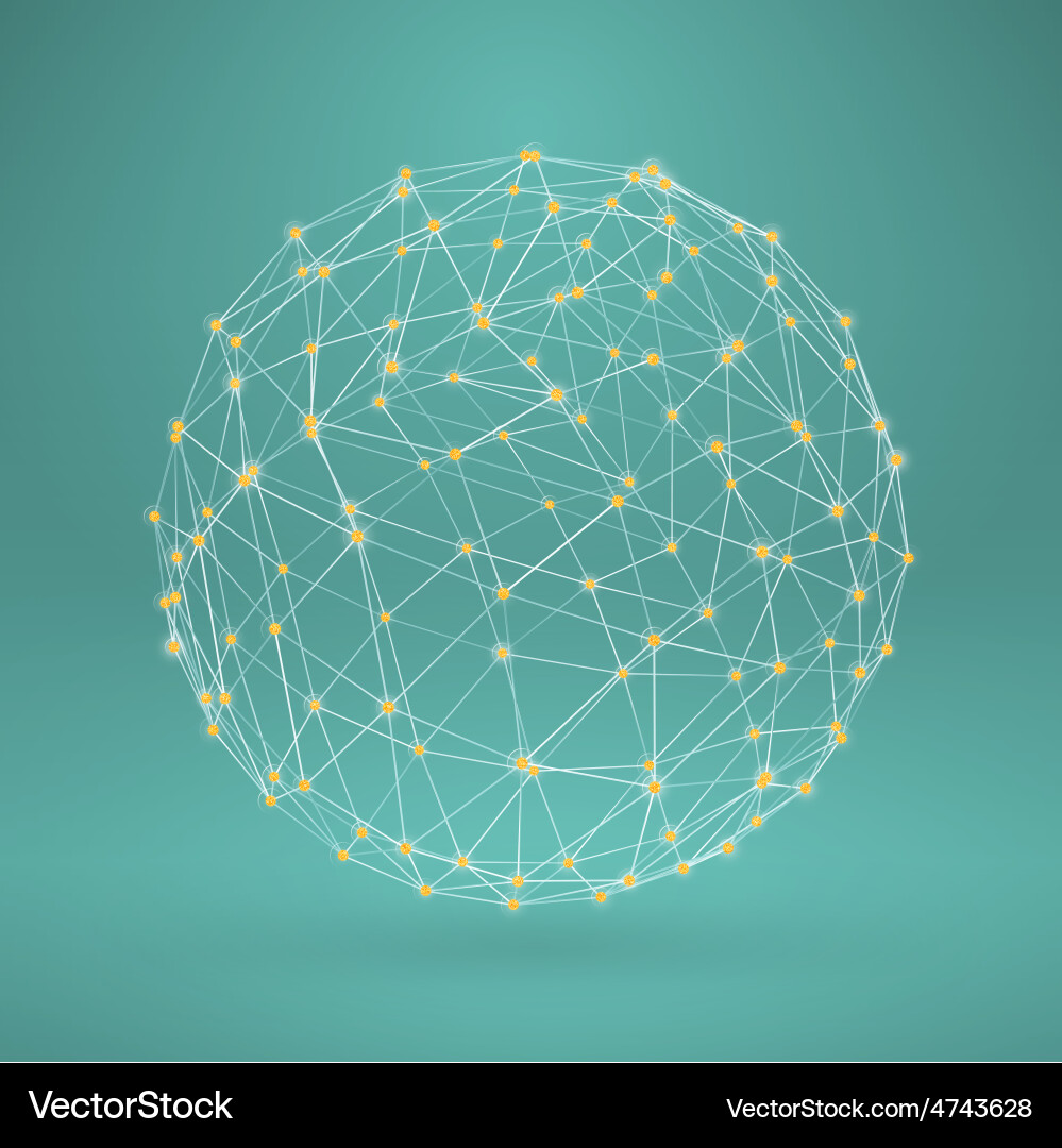 Wireframe polygonal element 3d sphere vector image
