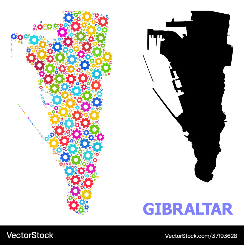 Workshop composition map gibraltar with multi Workshop composition map gibraltar with multi Vector Image