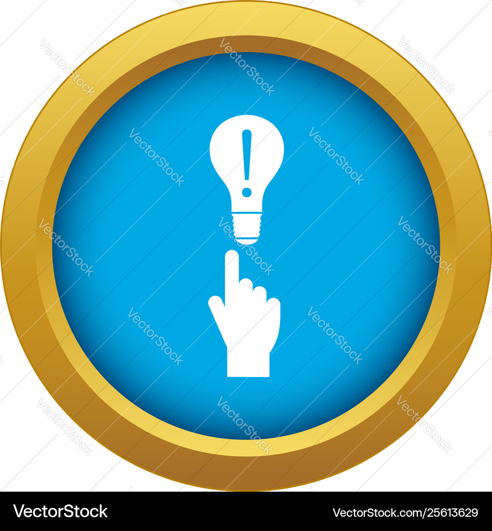 A finger pointer and light bulb icon blue A finger pointer and light bulb icon blue vector image