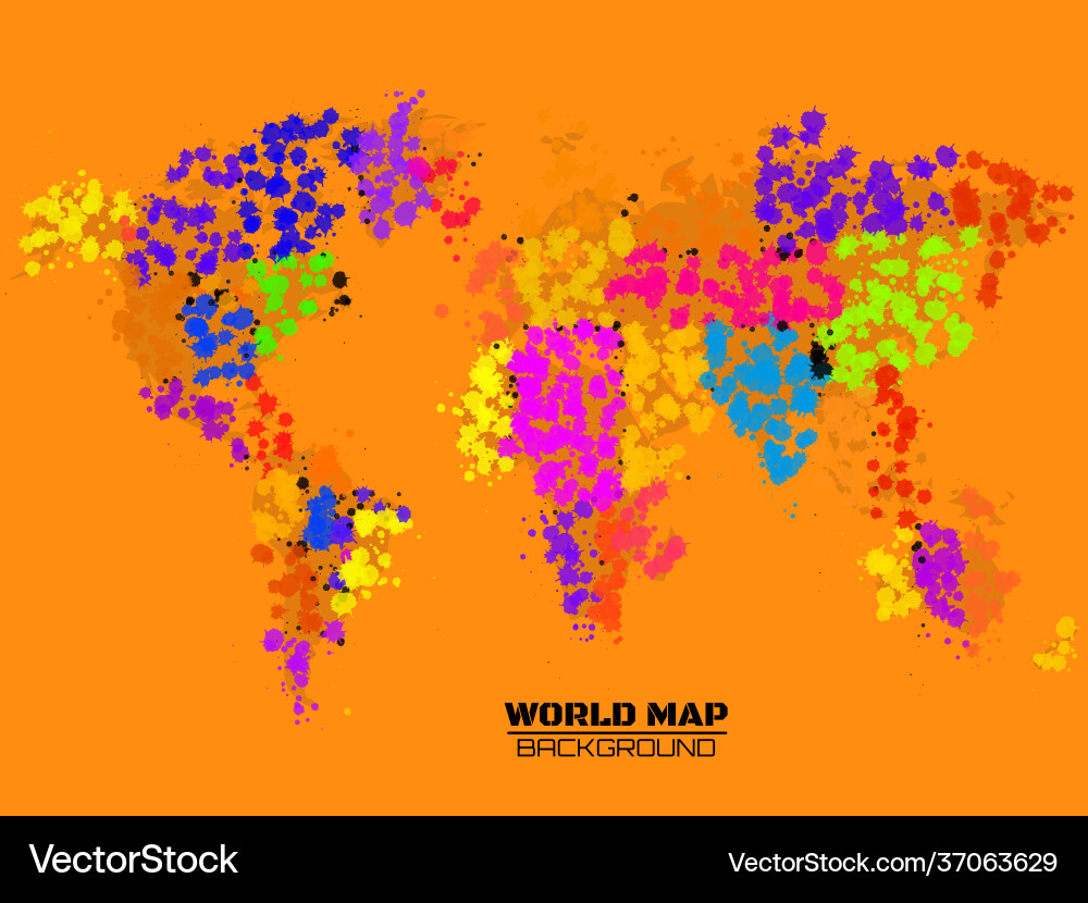 Abstract colorful world map in form blots Abstract colorful world map in form blots Vector Image