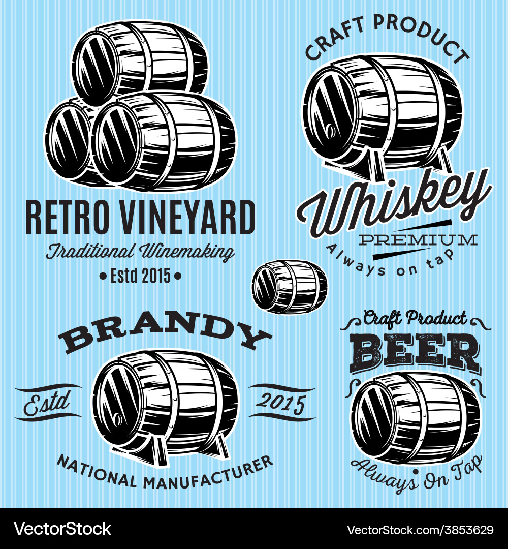 Barrel & Brew Patterns vector image