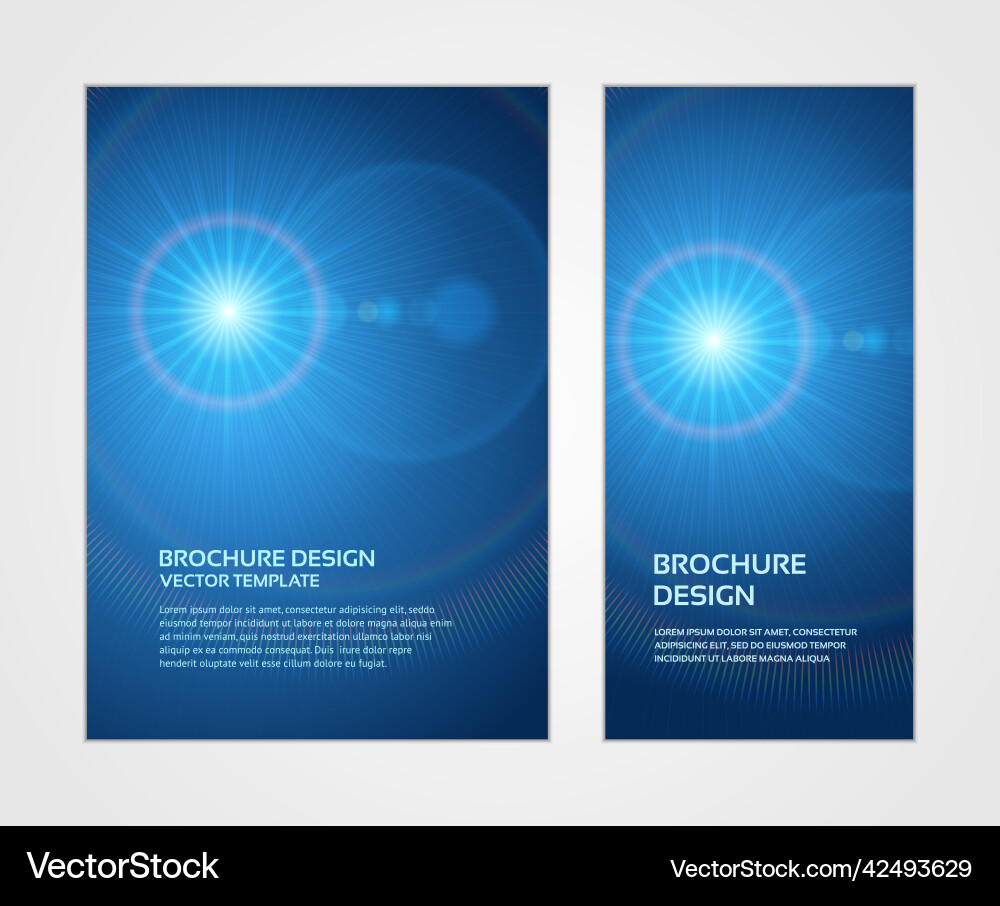 Blue illuminated light sun lens glow space Blue illuminated light sun lens glow space vector image