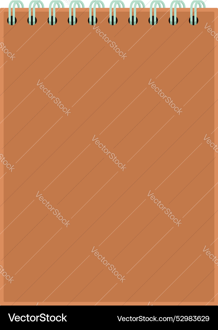 Brown notepad with blank page for taking notes Vector Image