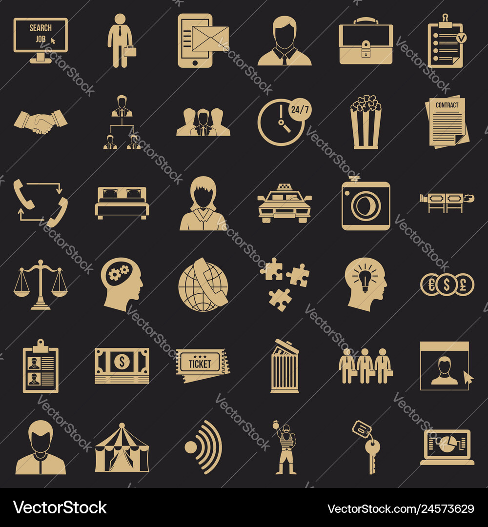 Coherence icons set simple style Vector Image