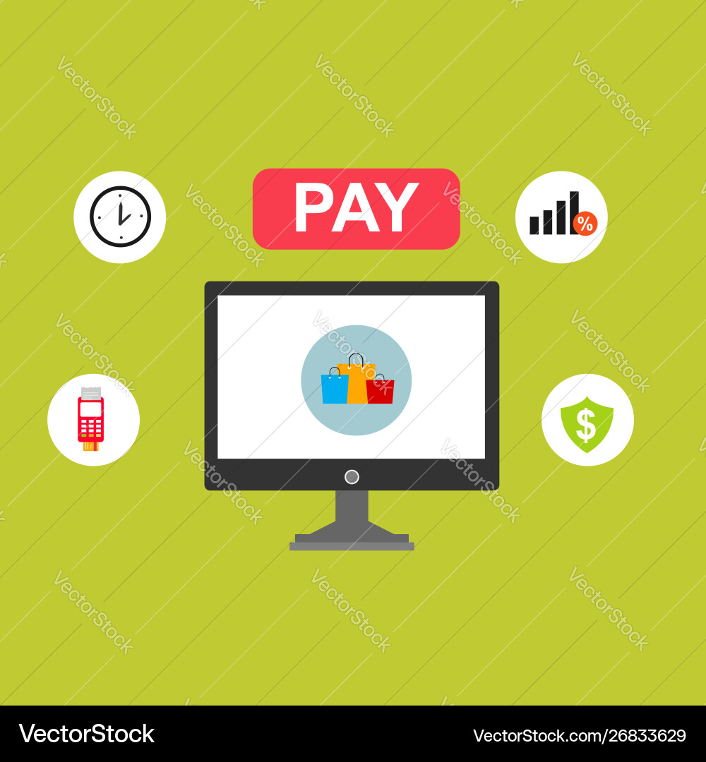 Concept online and mobile payments for web page Vector Image