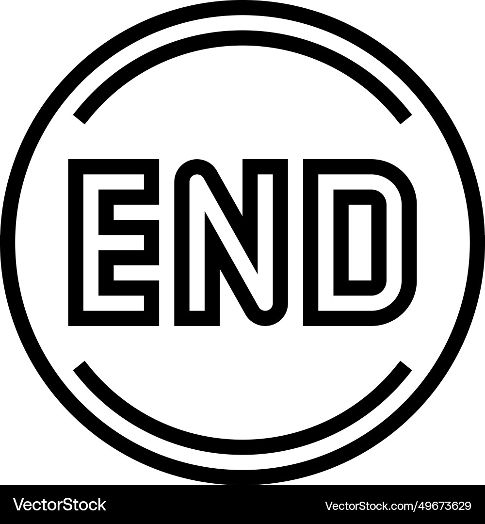 End button line icon Vector Image