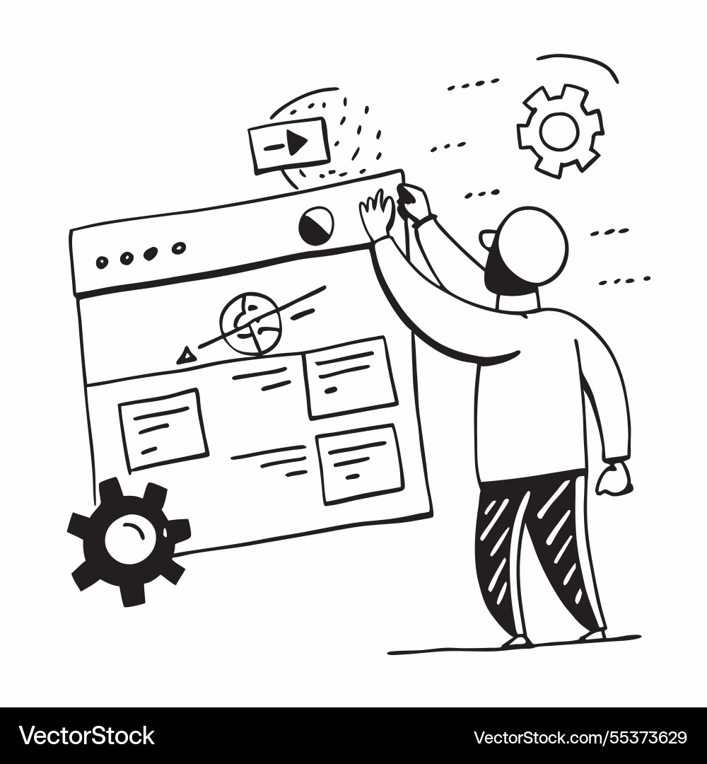 Engineer solving a technical problem vector image