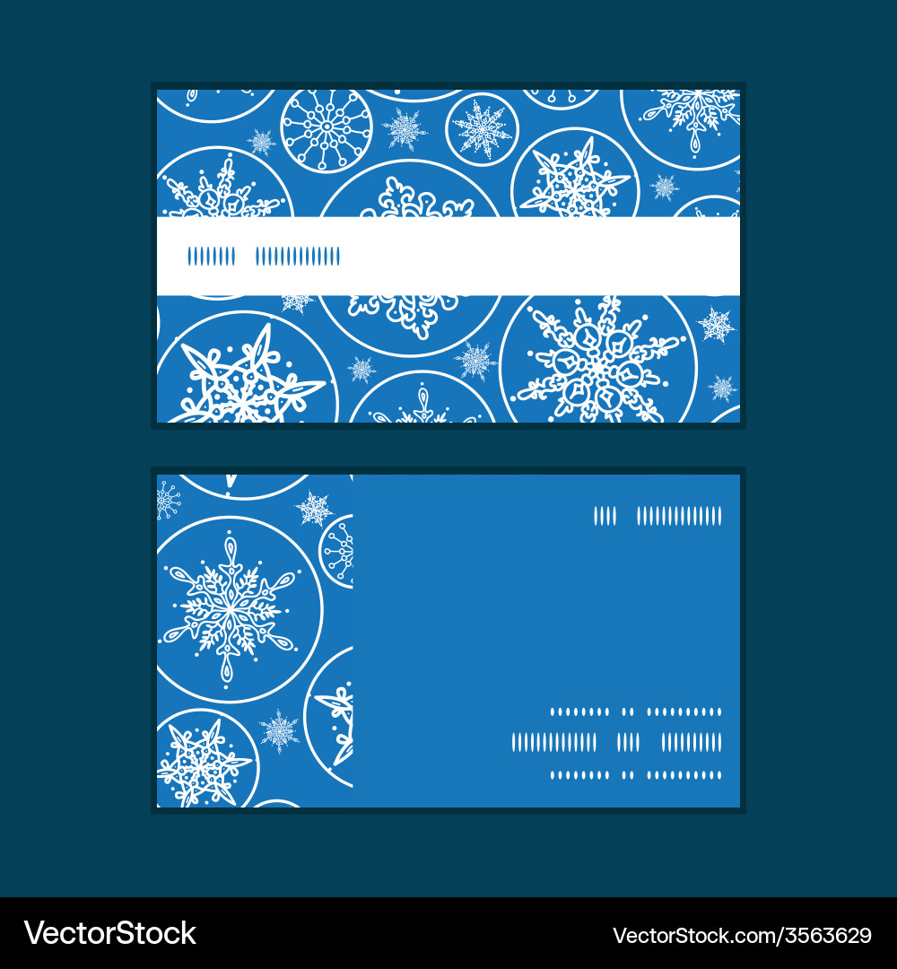 Falling snowflakes horizontal stripe frame pattern vector image