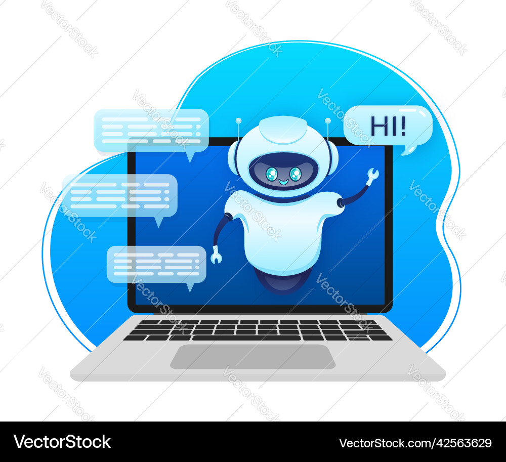 Isometric Chatbot for Web vector image