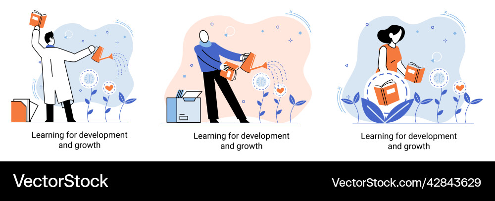 Learning for development and growth self-learning Learning for development and growth self-learning vector image