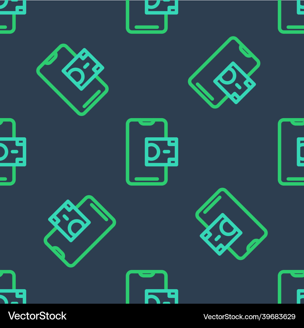 Line mobile banking icon isolated seamless pattern Line mobile banking icon isolated seamless pattern vector image