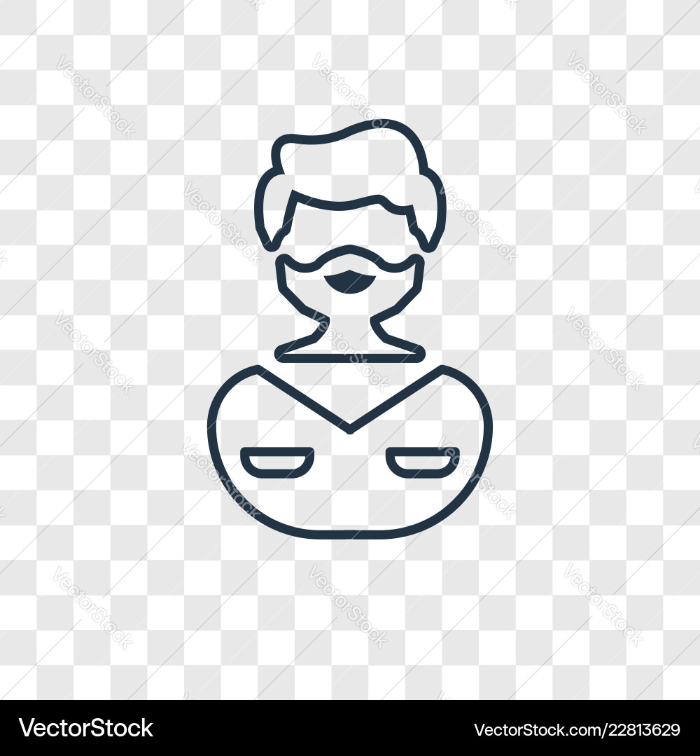 Man concept linear icon isolated on transparent Vector Image