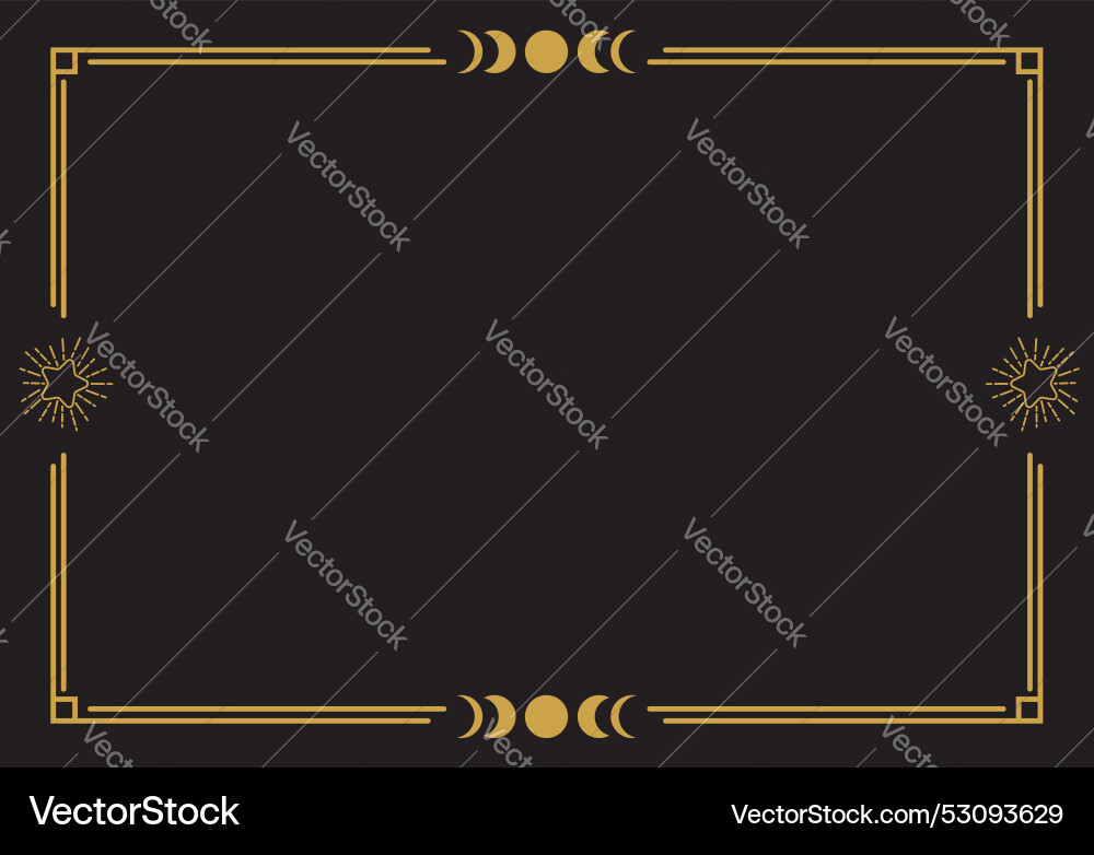 Rectangular golden boho frame Rectangular golden boho frame vector image