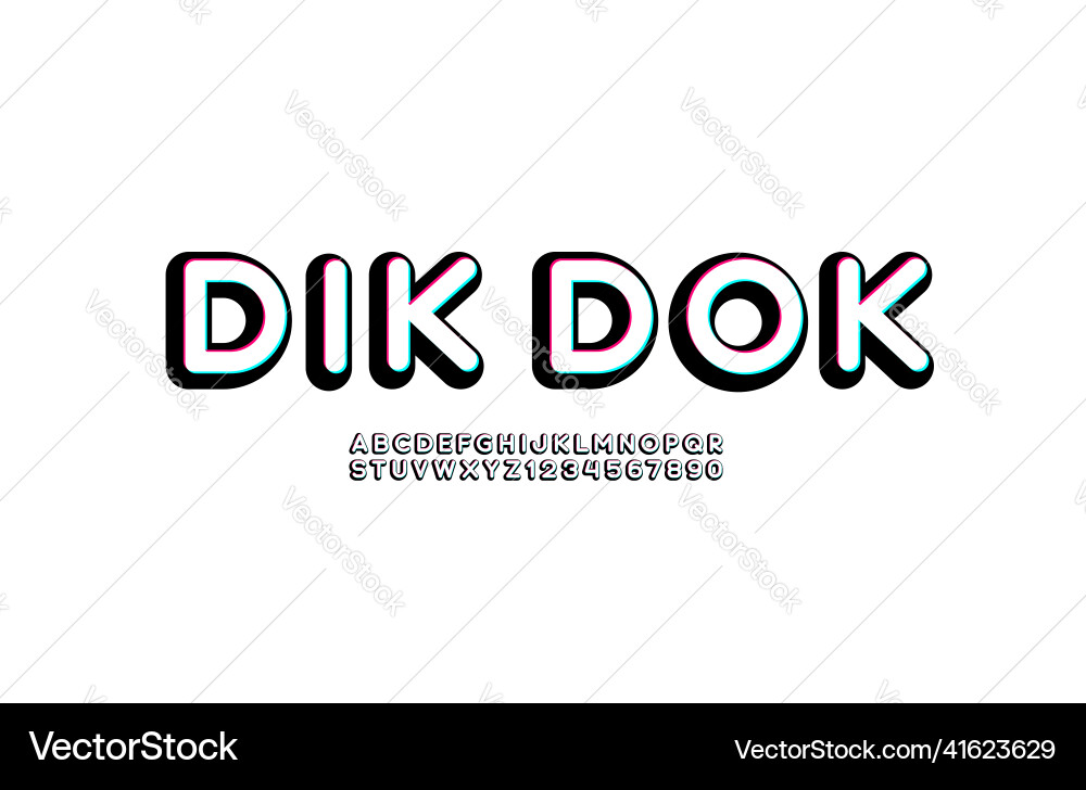 Rounded Alphabet Font Set vector image