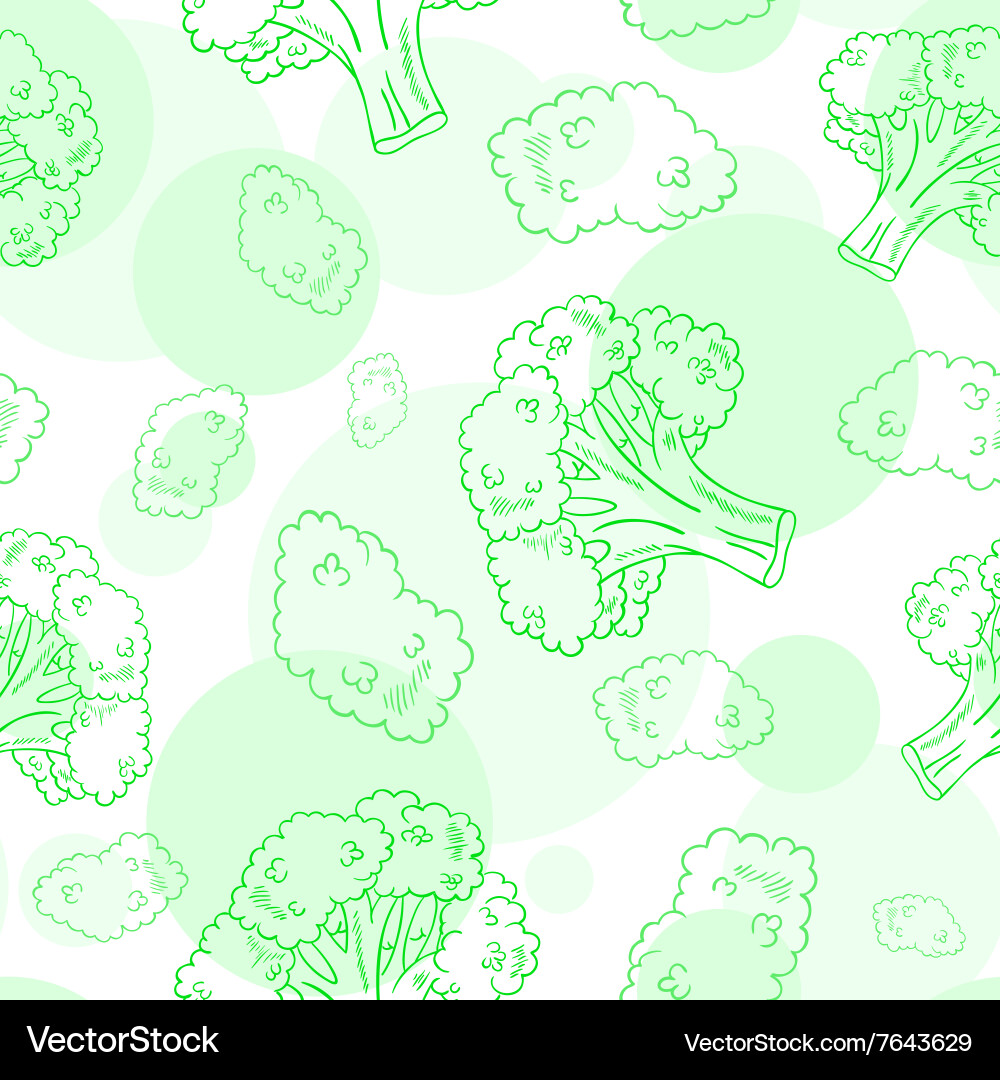 Seamless pattern with broccoli vector image