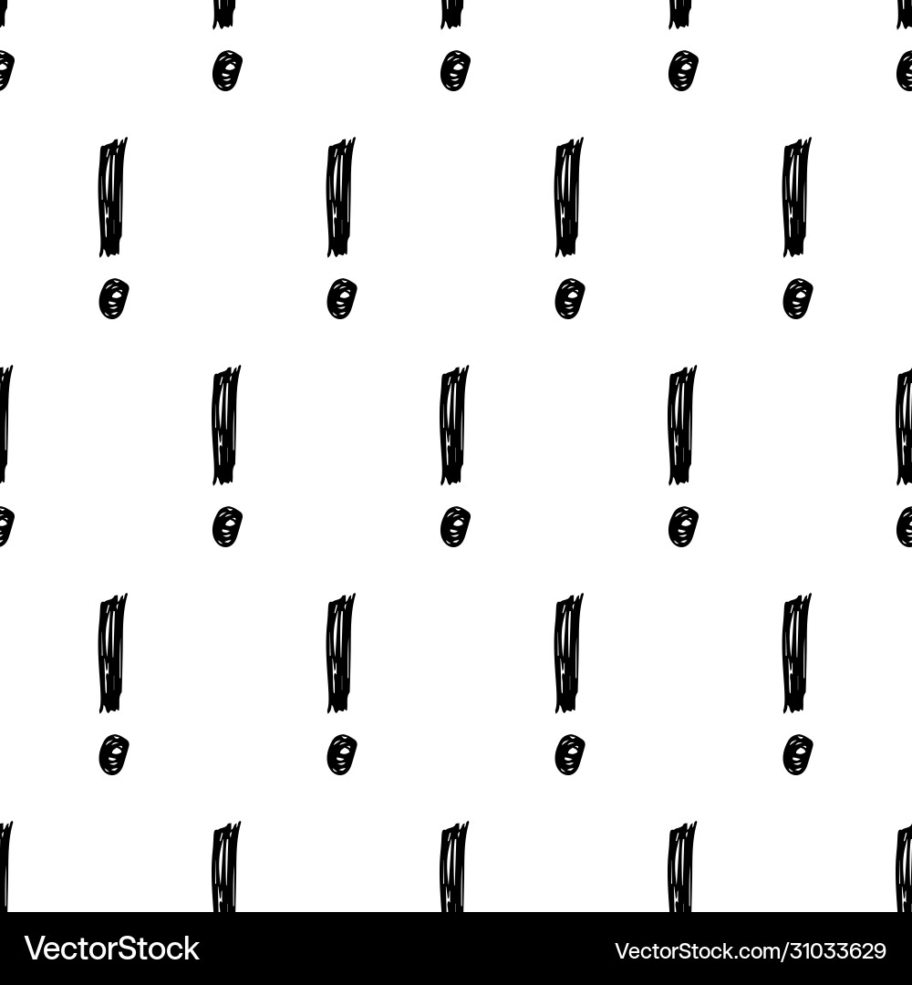 Seamless pattern with exclamation mark symbol Vector Image