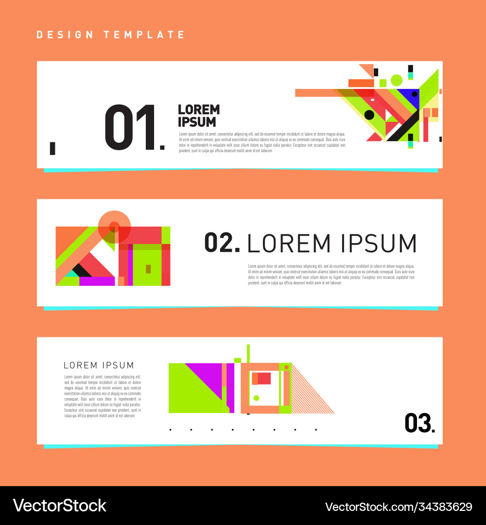 Set abstract banner web design template retro Set abstract banner web design template retro Vector Image